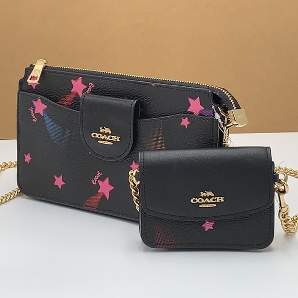 Poppy Crossbody With Card Case With Disco Star Print - Picture 8 of 16